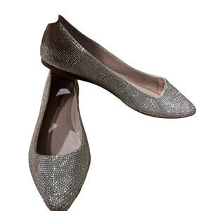 Gianni Bini Women’s Size 6 Pointed Toe Flats with Silver Rhinestone Bling